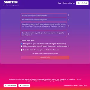 Smitten Stories 网站截图