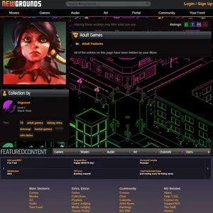 NewGrounds Adult Games 网站截图