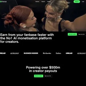 Fanvue 网站截图